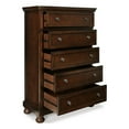 thumbnail image 3 of Benjara Fray 58 Inch 5 Drawer Classic Tall Dresser Chest, Brown Wood, Bun Feet, 3 of 5