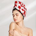 thumbnail image 2 of Yiaed Canada Print Hair Cap with Button,Coral Fleece Hair Towel Wrap for Women Wet Hair,Quick Dry Turban for Wet Hair Long Thick Hair, 2 of 5