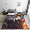 thumbnail image 3 of Yiaed Bald Eagle Pilot Pattern Fleece Throw Blanket,Fleece Throw Blankets for Couch & Bed All Season Use -80"x60", 3 of 4