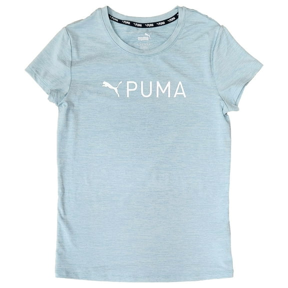 Puma Girls Blue Puma Logo Athletic Drycell T-Shirt Work Out Tee Shirt XL 16-18