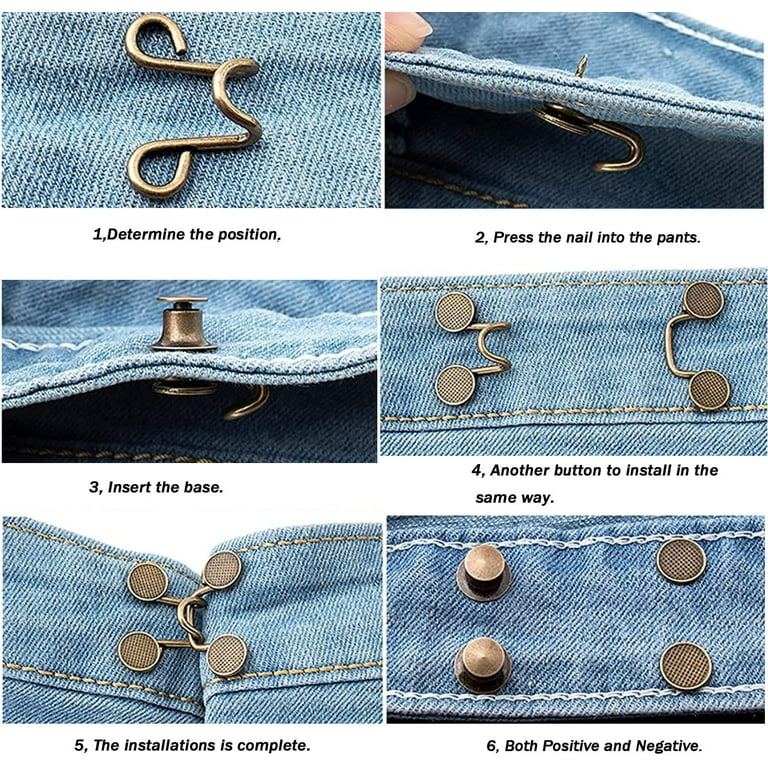 Adjustable Waist Buckle Extender Set Jeans Extender Waist Extender Button  For Pants Adjustable Jean Button Perfect Fit Instant