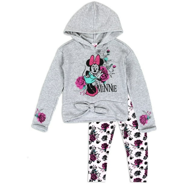 Disney Disney Toddler Girls' Minnie Mouse Pullover Hoodie and Leggings Set, Gray (2T