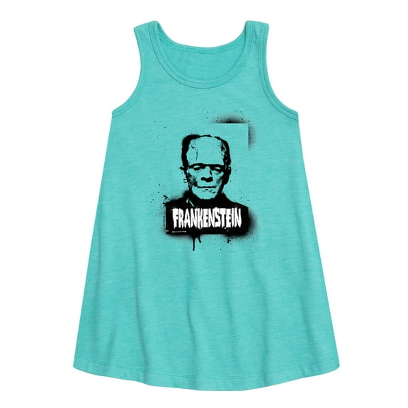 Classic Monsters - Frankenstein - Spray Painted - Toddler and Youth Girls A-line Dress