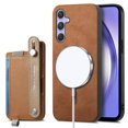 thumbnail image 4 of For Samsung Galaxy A35 5G Magnetic Leather Back Case with Detachable Card Holder and Wristband - Gre, 4 of 5