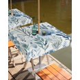 thumbnail image 2 of Fsddascl Blue Botanical Outdoor Tablecloth - 54x54 Inch Square Dining Table Cover, Spring Summer Leaf Pastoral Vintage Waterproof Outdoor Table Cloth with Umbrella Hole & Zipper for Picnic/Patio, 2 of 7