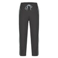 thumbnail image 4 of ZQUUVOU Mans Athletic Pants Side Botton Away Pants Solid-Color Loose Casual Pocket Drawstring Elastic-Waist Full Length Pants Dark Gray, 4 of 6