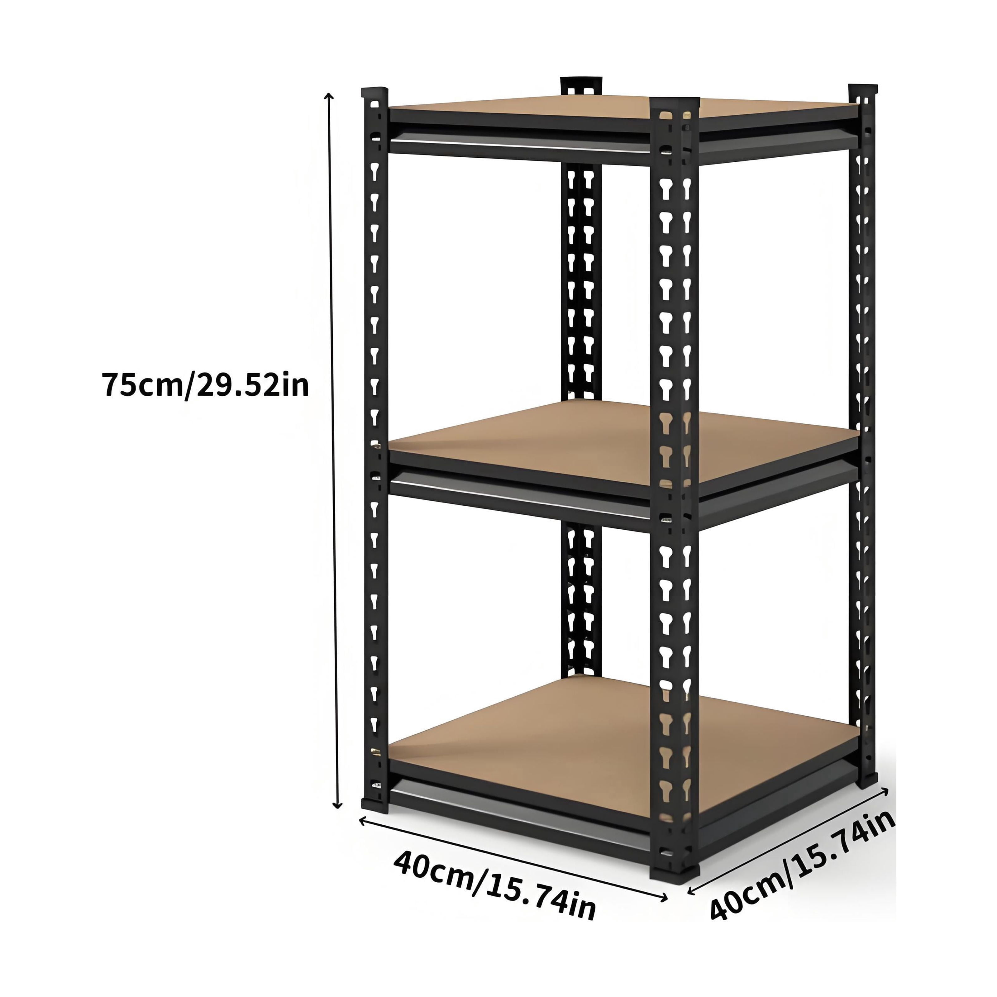 Howcool 3-Tier 30 Inch Height Adjustable Metal Shelving Unit, Heavy Duty Garage Storage Rack for Warehouse Basement