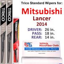 2014 Mitsubishi Lancer Wiper Blades (Set of 3) w/Rear Wiper