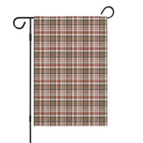 Red and Green Plaid Christmas Pattern Fall Garden Flags 12.5"x18" Double Side,Small Yard Flags for Outside,Outdoor Fall Decor,Autumn Funny Garden Flag Yard Decoration