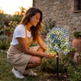 thumbnail image 5 of Artificial Violet Flowers with LED Lights Ground Stake Tree 28 Heads Plastic Outdoor Yard Garden Home Decor Waterproof, 5 of 7