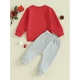 thumbnail image 4 of Bagilaanoe 2Pcs Toddler Baby Boy Christmas Clothes Santa/Elk Embroidery Long Sleeve Sweatshirt Tops + Sweatpants 6M 9M 12M 18M 24M 3T Kids Fall Pants Set, 4 of 9