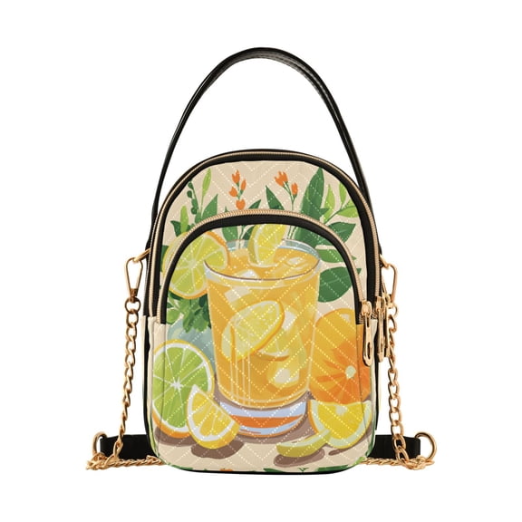 ALAZA Chain Crossbody Bags for Women Orange Juice Shoulder Handbag Phone Purse