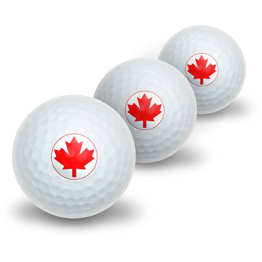 Canada Maple Leaf Flag Novelty Golf Balls, 3pk