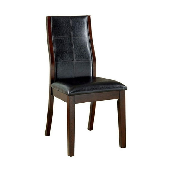 Townsend I Transitional Side Chair in Brown Cherry Finish with set of 2