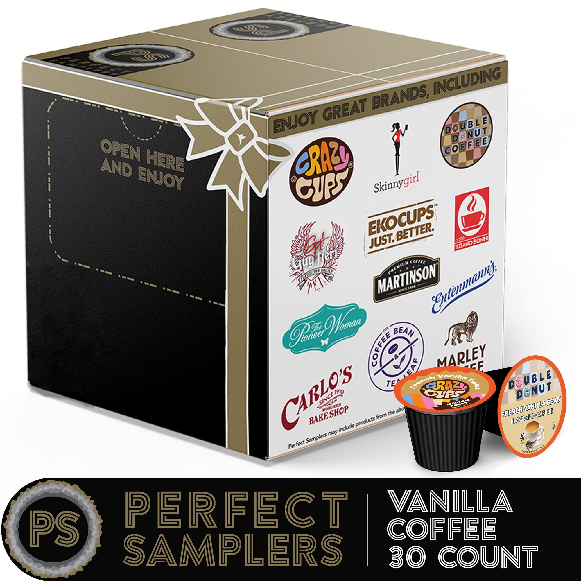 Perfect Samplers French Vanilla Coffee Pods Variety Pack, Medium Roast Coffee for Keurig K Cups Machines, Vanilla Coffee Pods Sampler, 30 Count