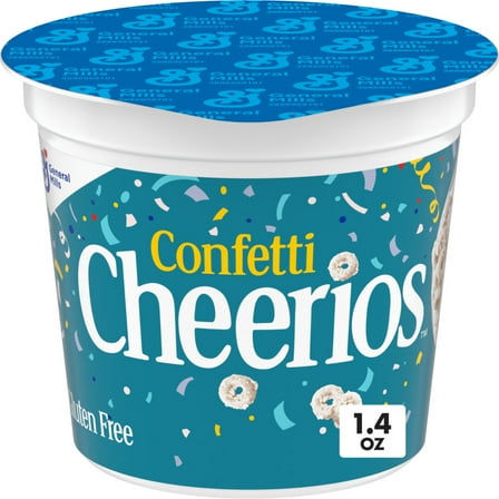 Confetti Cheerios Breakfast Cereal Cup, Gluten Free, Single Serve Cereal, 1.4 oz