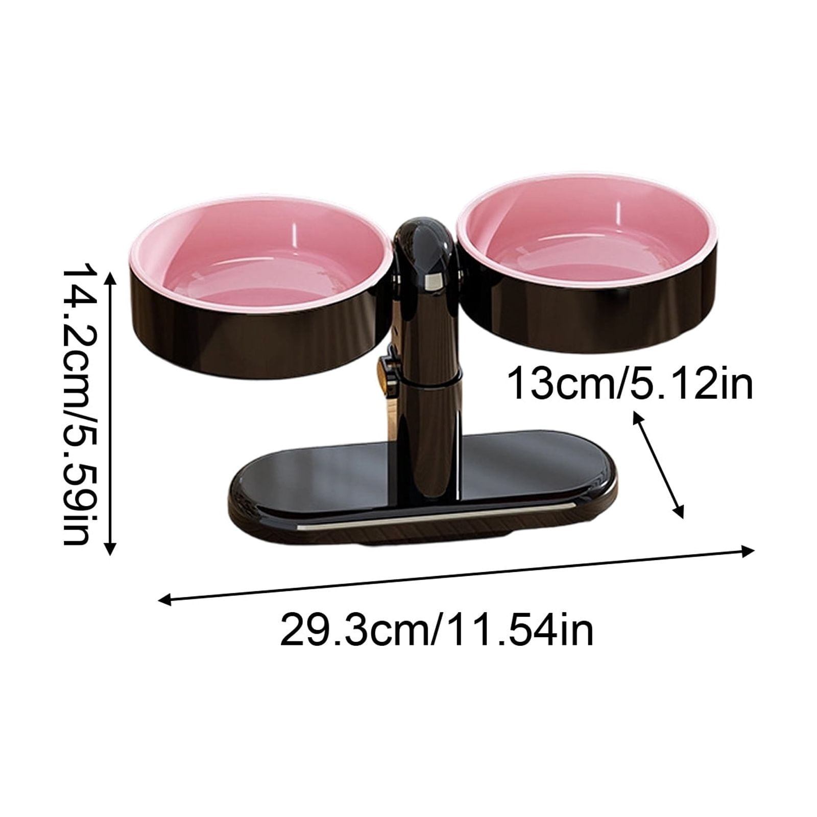 Elevated Cat Bowl - Adjustable Height, Rotatable Pet Feeder with Wide Opening, Anti-Spill Water Bowl for Cats, Neck Protection Design, Blue