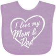 thumbnail image 3 of Inktastic I Love My Mom and Dad in White Chalk Heart Boys or Girls Baby Bib, 3 of 4