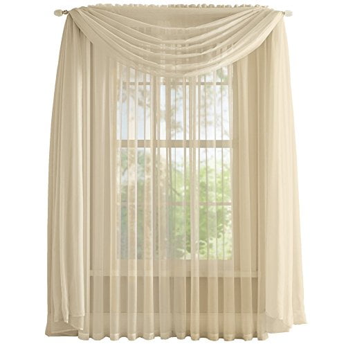 Collections Etc Elegant Sheer Curtain Scarf