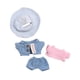 thumbnail image 2 of Chaqueta de muñeca,Muñecas de 17 cm,trajes ,ropa de moda,juguetes,Muñecas para niñas Trajes de mezclilla Ropa para muñecas,Accesorios para muñecas con sombrero de rayas, 2 of 8