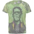 thumbnail image 2 of Halloween Frankenstein Raver Horror Movie Monster Men's Soft T-Shirt Heather White LG, 2 of 2