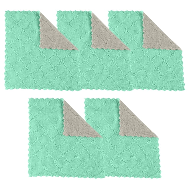 Absorbent Corals 5PCS Dish Rag Wipe Wiping Towel Sink Cloth Home Kitchen Clean Cleaning Supplies