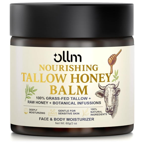 Bálsamo de sebo y miel OLLM Grass Fed para piel, 60 ml