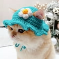 thumbnail image 6 of FTsdfkl Handmade Crochet Cat Hat, Cute Knitted Pet Headwear for Cats & Small Dogs, Funny Frog & Flower Design Pet Winter Outdoor Accessory Warm Cozy Puppy Headwear(Pink,25CM), 6 of 6