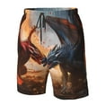 thumbnail image 4 of Pofeuu Lava Dragon Prin Men's Swim Trunks Quick Dry Bathing Suit Swimming Board Shorts Mesh Lining Beach Swimwear-Large, 4 of 6