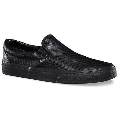 Vans Classic Slip-On Perf Leather Black 