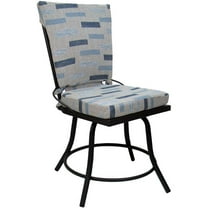 Outdoor or Indoor Patio Dining Chair - Jamey without Arms - Blue Beige - Black