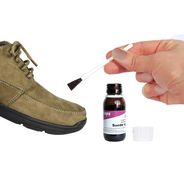 Kaps Suede Dye, Shoe Dye for Nubuck and Suede, for Repairing Faded Shoes,  Bags and Leather Goods, Comes with Brush Applicator, 50 ml (118 - Black)