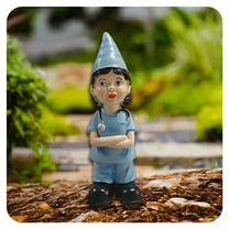 ICERUN Garden Gnomes,Resin Gnome Elf Nurse Garden Decor for Outside,Sun Resistant Dwarf Outdoor Statues,Style1