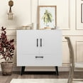 thumbnail image 1 of Giantex Armoire de Rangement d'Accent, Buffet Milieu du Siècle pour Cuisine, Salon, Blanc, 1 of 8