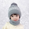 thumbnail image 2 of kaondbfi Kids Travel Essentials Clothing Accessories Beanie Hats for Girls and Boys Winter Knitted Fleece Hood Scarf Coif Winter Kid Knit Hat Warm Hats, 2 of 7