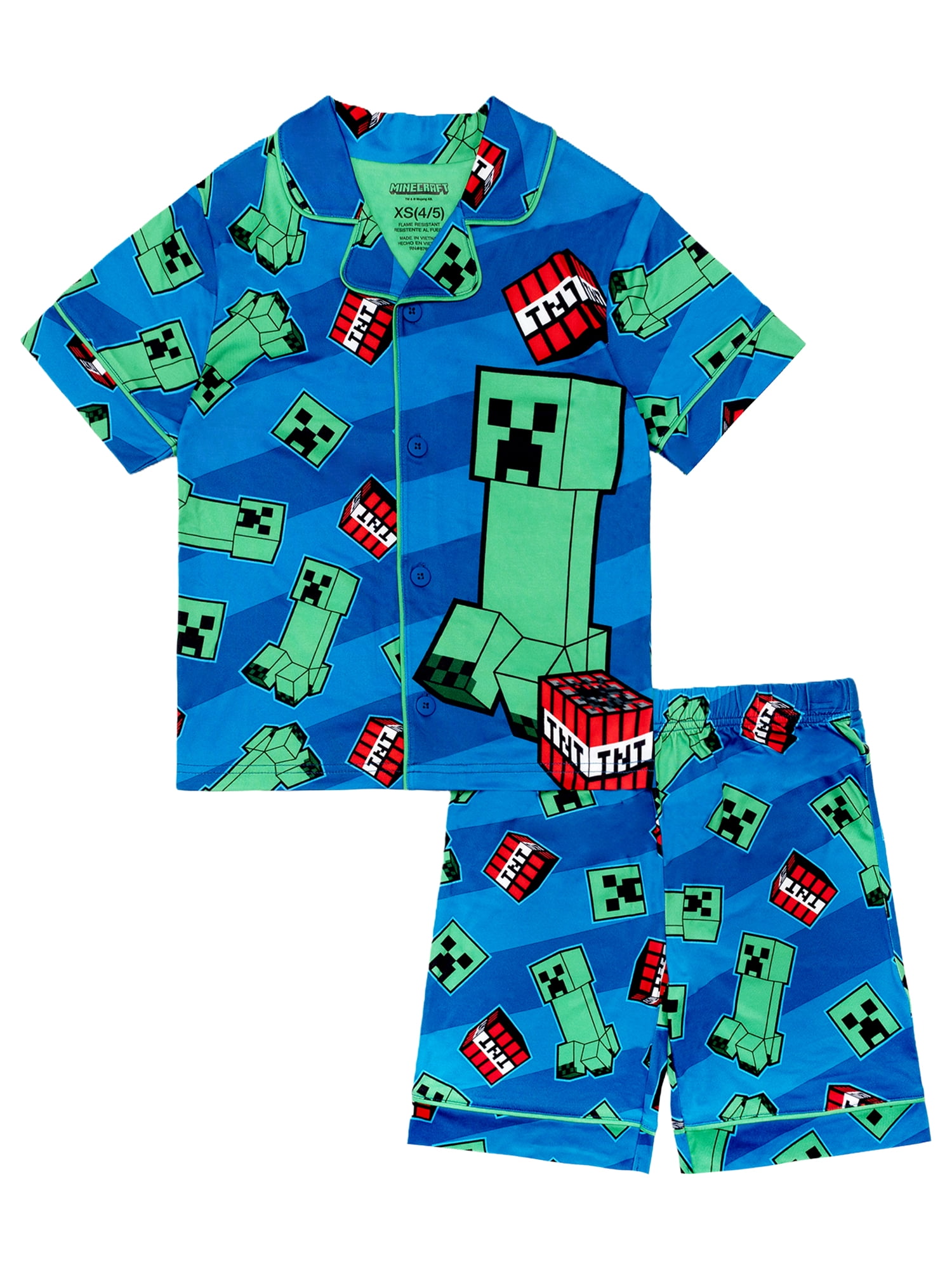 Minecraft Creeper Boys Oversized Hooded Sleeper, Sizes S-XL