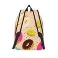 thumbnail image 2 of Lsque Donuts Pattern Canvas Daypack, Durable Backpack, High-quality Versatile Backpack,Vintage Compact Backpack-Medium, 2 of 6
