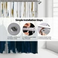thumbnail image 4 of Navy Blue Shower Curtain Abstract Brush Strokes Oil Painting Ombre Bathroom Curtain Blue White Fabric Bathtub Accessory, 4 of 5