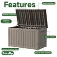 thumbnail image 3 of EasyUp 230 Gallon Resin Deck Box, Lockable Patio Outdoor Storage Box for Furniture, Garden Tools and Tools Storage, Waterproof Outside Storage Boxes, 3 of 6