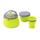 thumbnail image 4 of Hervidor de agua plegable para acampar, hervidor de viaje, utensilios de cocina portátiles, tetera de silicona con tazón y taza para mochileros, pesca Verde, 4 of 8