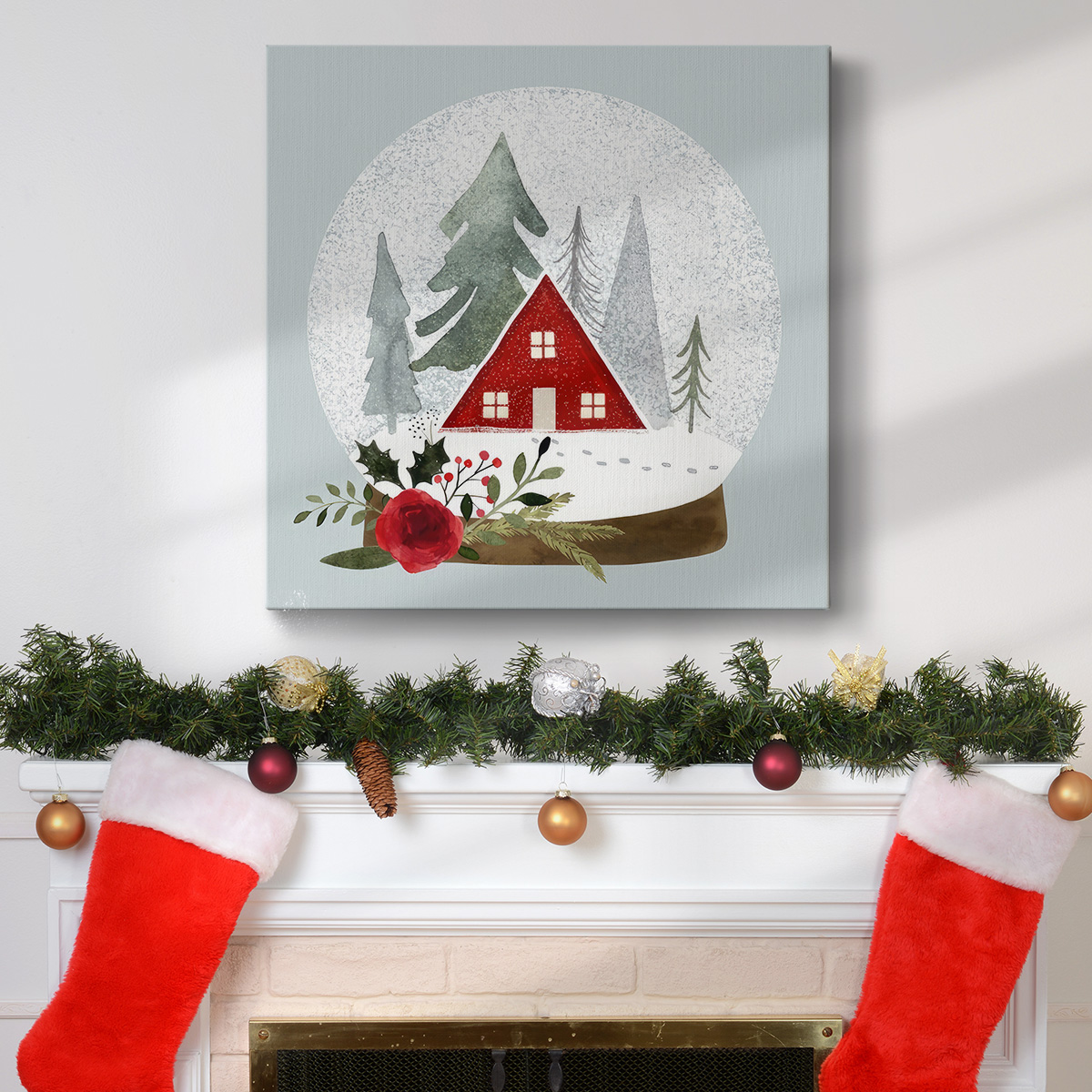 Snow Globe Village II- Gallery Wrapped Canvas