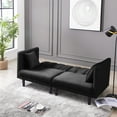 thumbnail image 2 of Futon Sofa Sleeper Black Velvet, 2 of 8