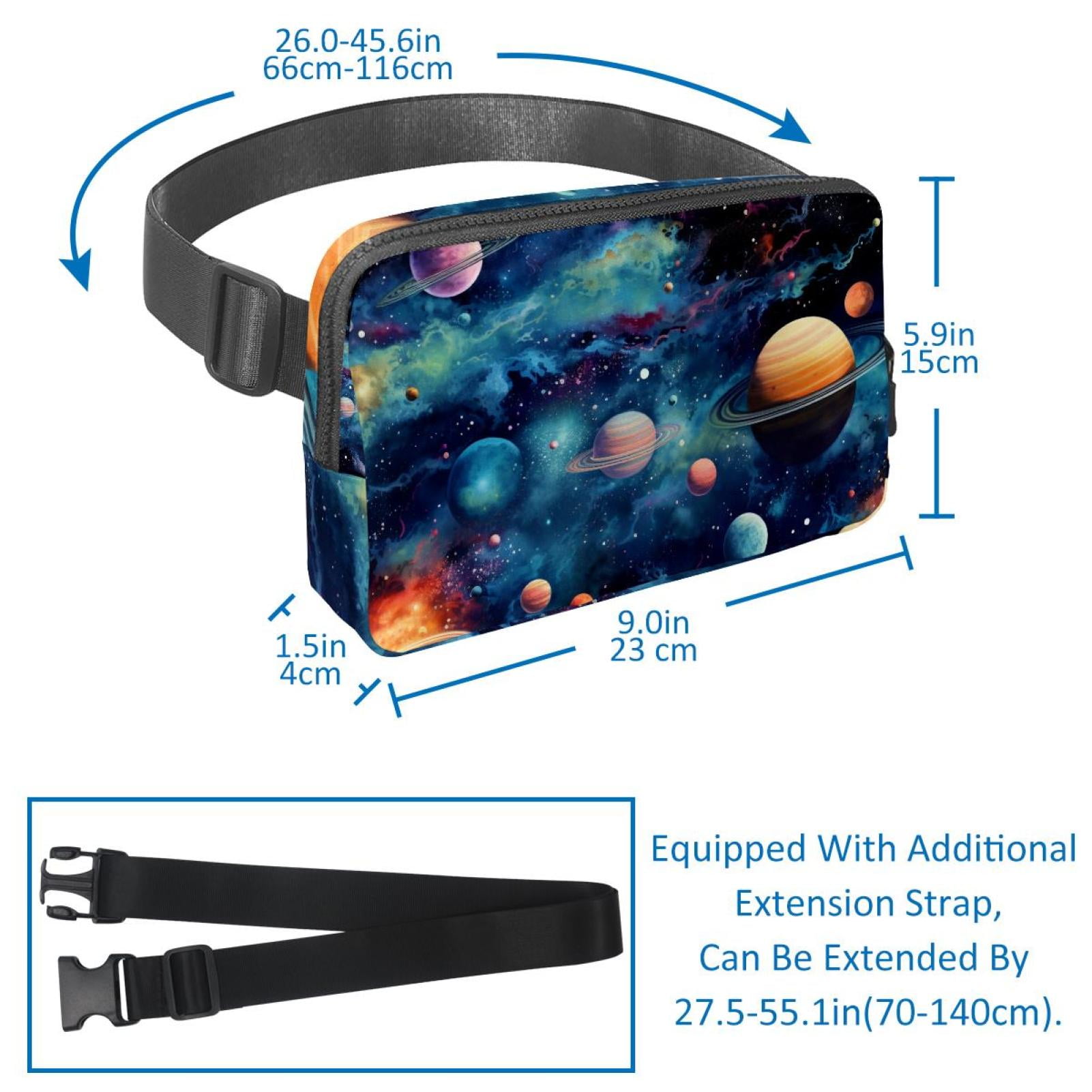 Galactic Planet Running Belt Fanny Pack Belt Bag with Extension Strap Lightweight Adjustable Unisex