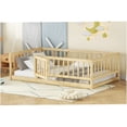 thumbnail image 6 of Montessori Twin Floor Bed with Safety Rail & Door, Low Profile Wood Frame, Natural Oak Finish, No Box Spring Needed, 6 of 10