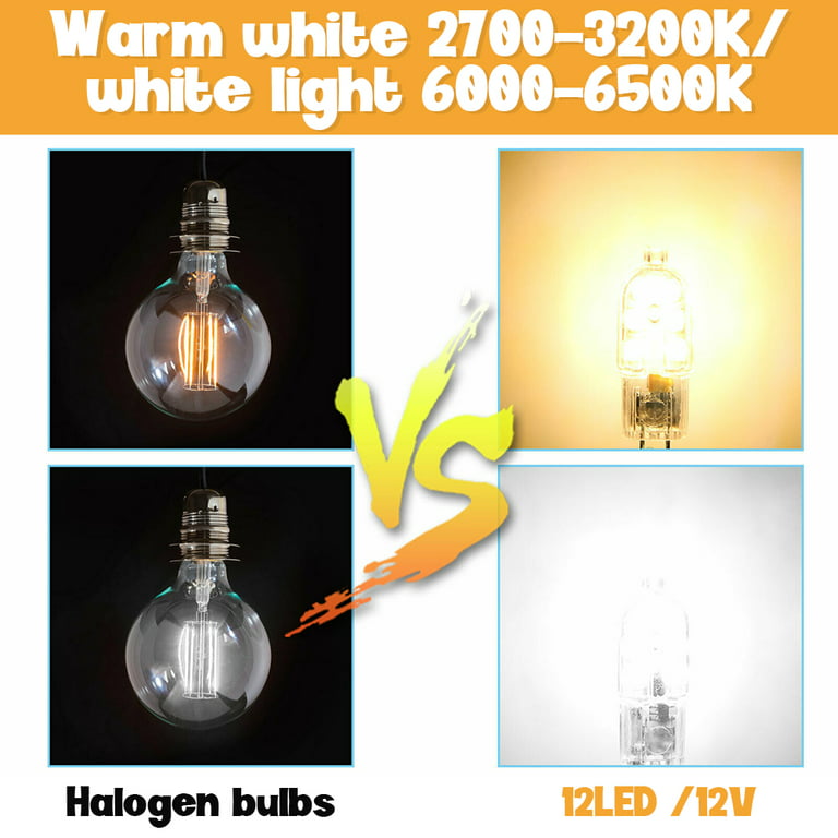 Amerteer 10-Pack G4 LED Bulb 12V JC G4 Bi Pin Bulb G4 20W Halogen Bulb Replacement 3000K for Landscape Ceiling Under Counter Puck Lighting-Clear Cover