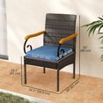 thumbnail image 3 of Outsunny Set of 2 Wicker Rattan Outdoor Patio Dining Chairs, Navy Blue, 3 of 10