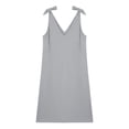 thumbnail image 5 of QUNYINEY Cotton Linen Sundresses for Women Casual Beach Solid Sleeveless Midi Tank Dress Vacation Summer V Neck Loose Fit Dresses, 5 of 9