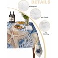 thumbnail image 5 of Blue Starfish Coastal Rectangle Tablecloth, Eucalyptus Summer Nautical Shell Ocean Waterproof & StainResistant Tablecloth, Washable Oil-proof Table Cover for Dining/Party/Wedding/Buffet 60x102 In, 5 of 9
