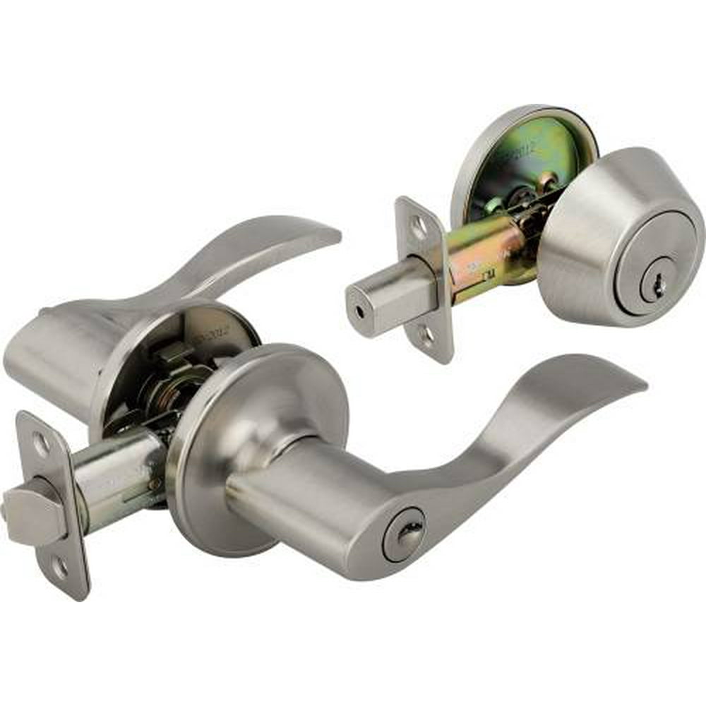 Legend Decorative Lever Deadbolt Combo Set, Adjustable Backset, Kw1