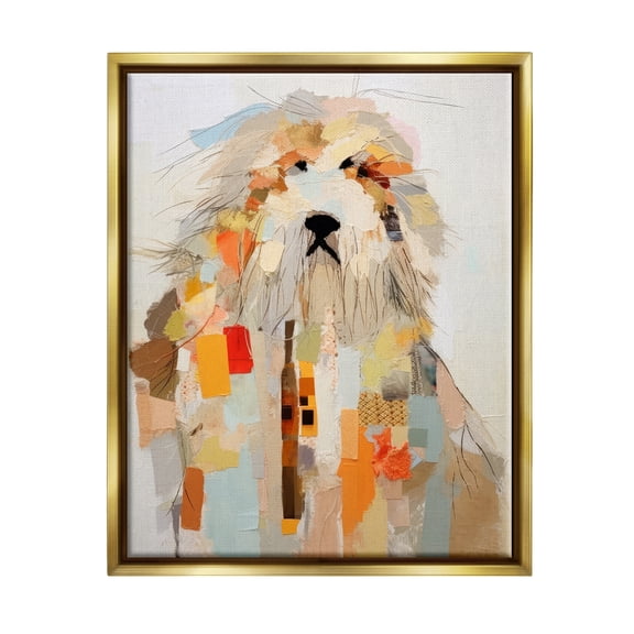 Stupell Industries Modern Pet Collage Animals & Insects Painting Gold Floater Framed Canvas Art Print Wall Art, 17 x 21